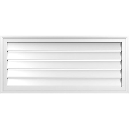 Ekena Millwork Vertical Surface Mount PVC Gable Vent: Functional, w/ 2"W x 1-1/2"P Brickmould Frame, 40"W x 18"H GVPVE40X1802SF